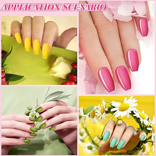 Maitys 720 Pieces 30 Sets Medium Square Nails Artificial Fake Sweet Colors