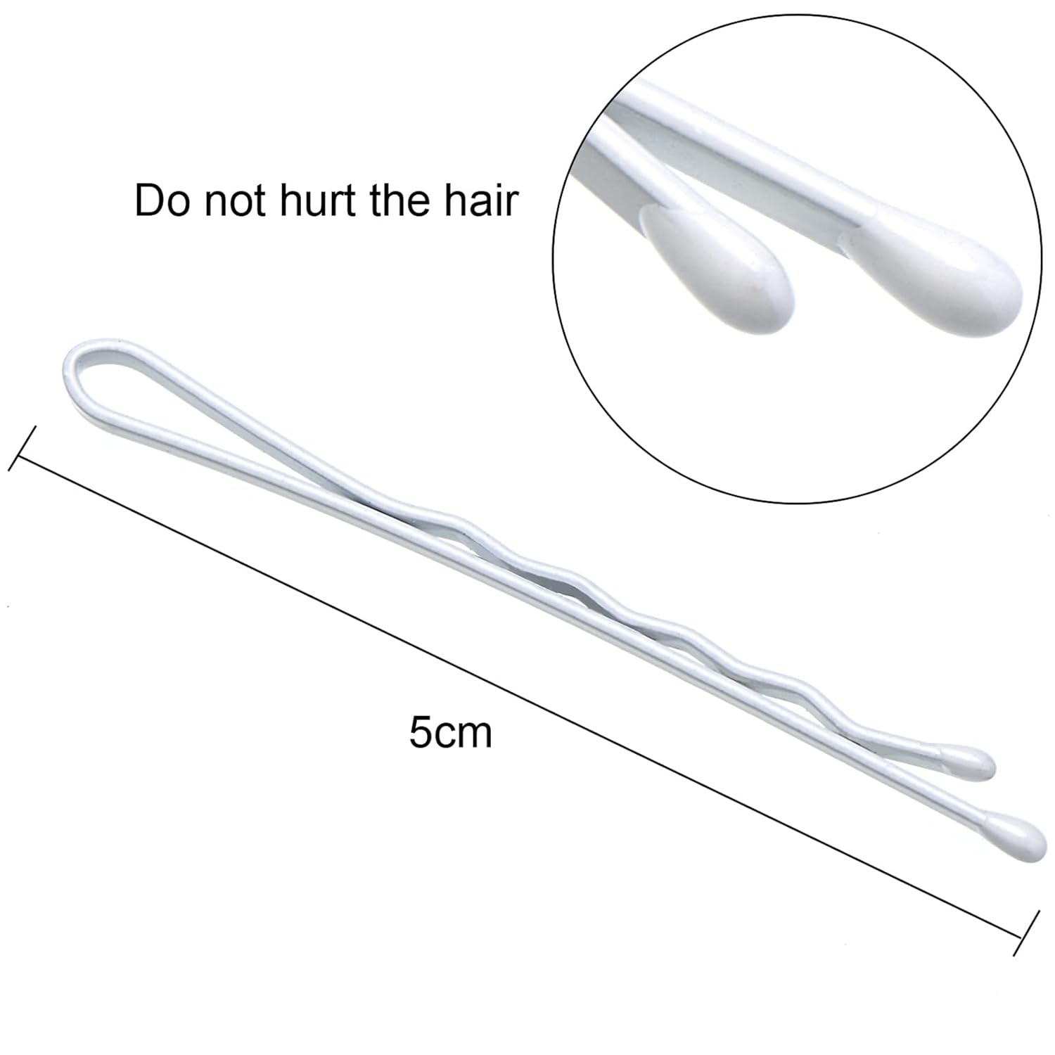 Hicarer 100 Pieces White Bobby Pins 2.2 Inch 100 Count (Pack of 1),