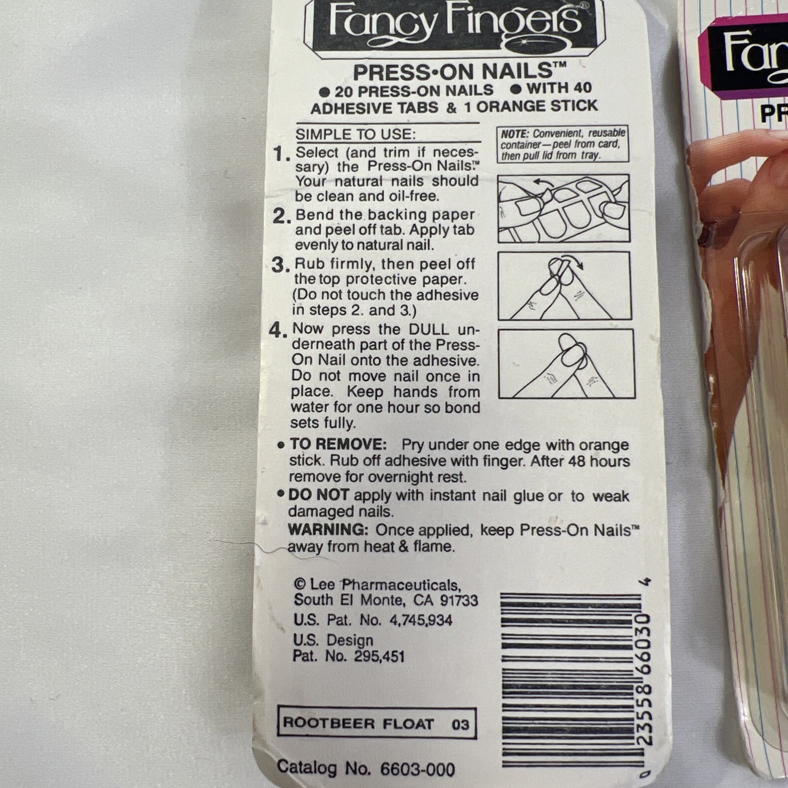 Vinatge Lee Fancy Fingers Press On Nails Rootbeer Float & Antique Mauve New