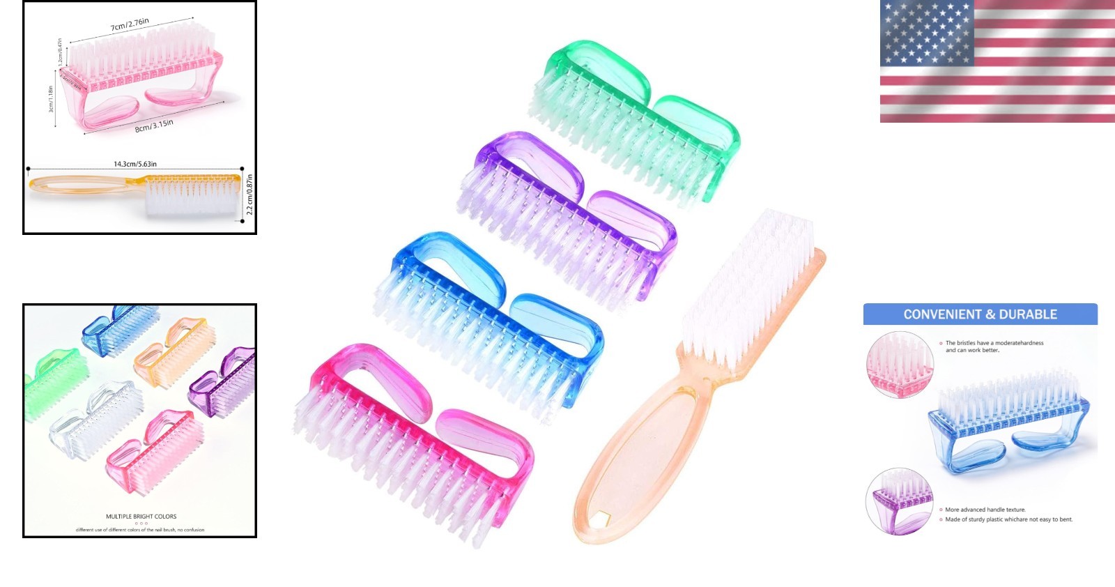 Versatile Nail Cleaning Brushes – Perfect for Home and Travel, 5 Pack