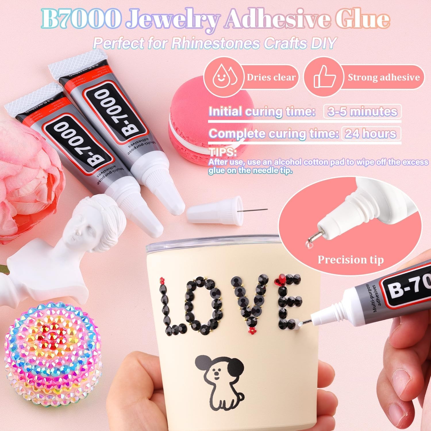 30000Pcs Resin Rhinestones for Bedazzling with B7000 Jewelry Glue, Black Flat…