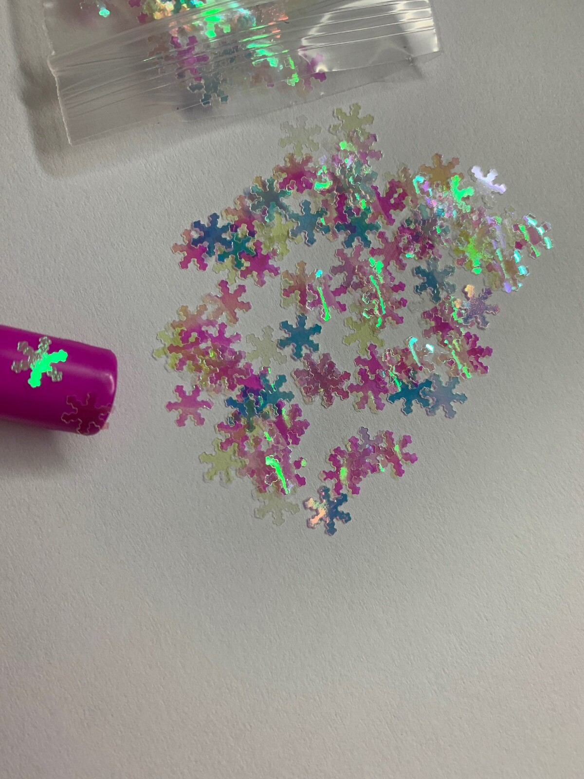 Holographic Iridescent Snowflake Nail Glitter | 1 TSP | Gel Nail Art & Acrylic