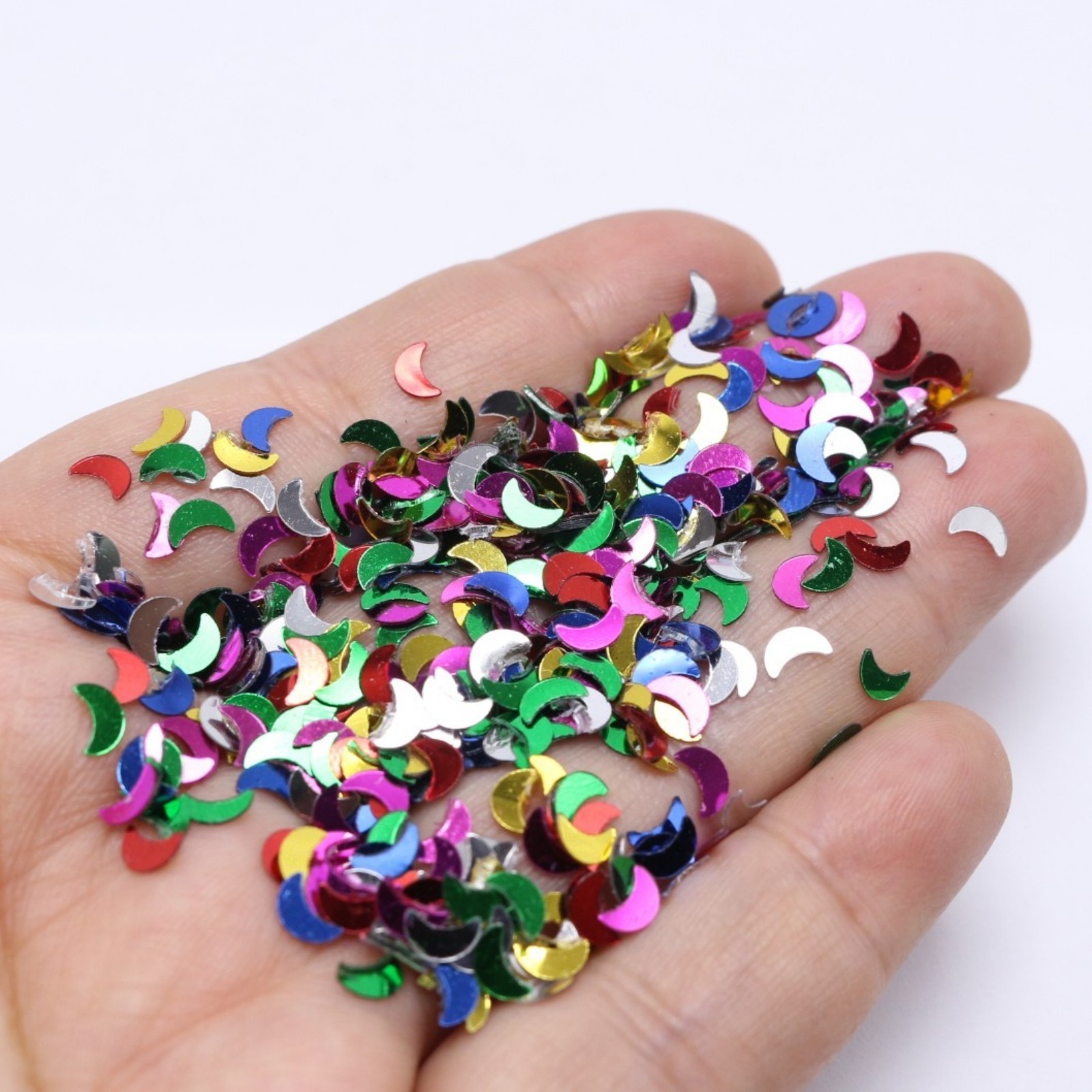 50Gram Mixed Color Metallic Moon Sequins Loose Tiny Tip 5X3mm Nail Art Scrapbook