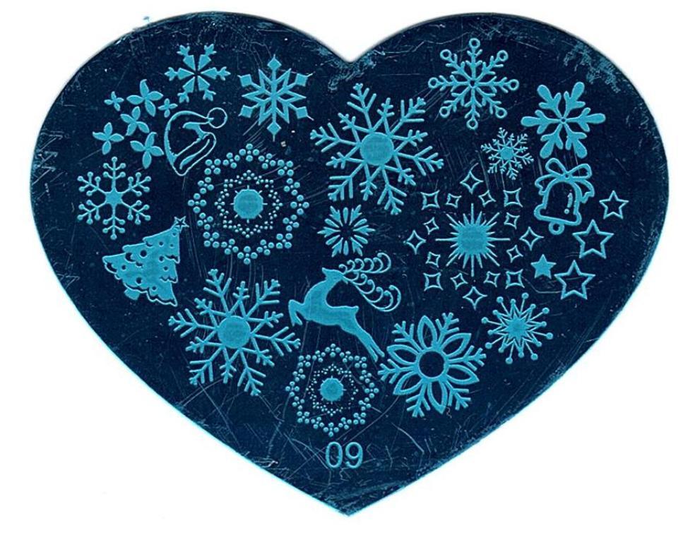 5 Pcs Love Heart Nail Art 5 9 13 17 21 Image Plates Stamper Scraper Set NEW