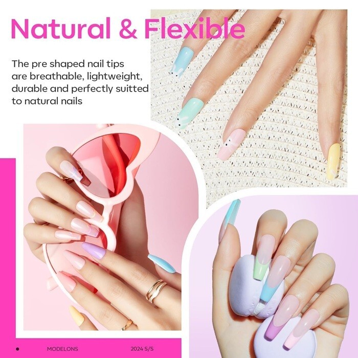 modelones Gel x Nail Kit, Nail Tips and Glue Gel Kit with 4-in-One Nail Glue Gel