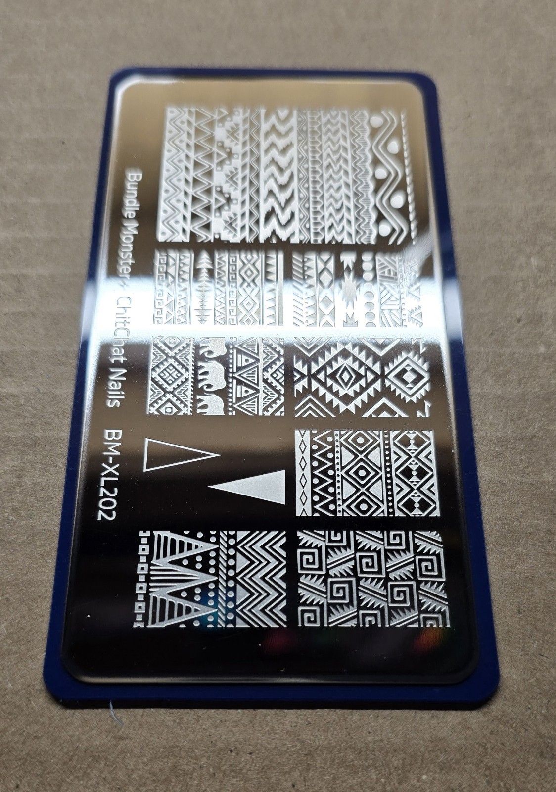 BM-XL202 Maniology Bundle Monster ChitChat Nails stamp plate Tribal Aztec Htf