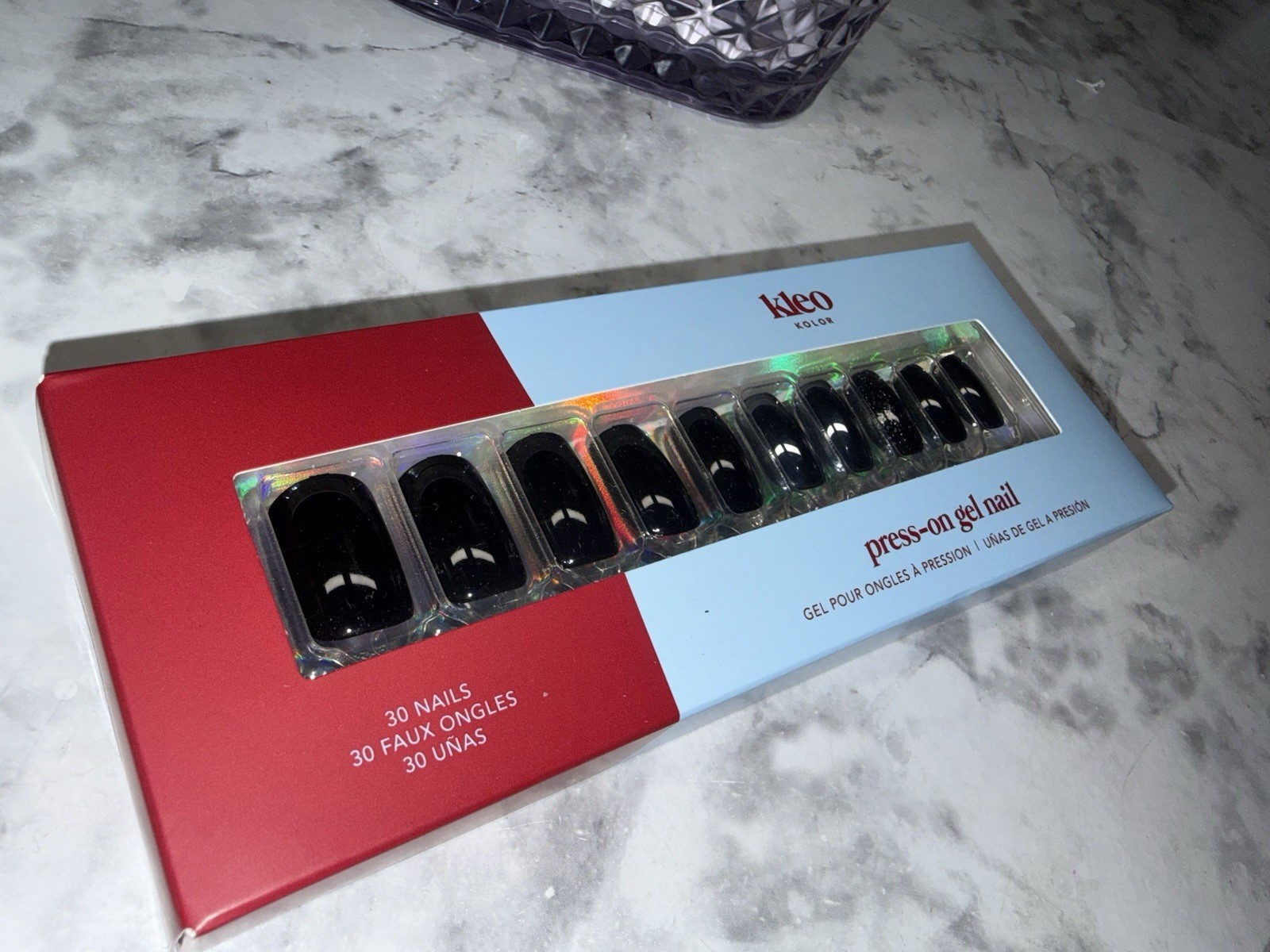 New Kleo Kolor Press-On Gel Nails – Long Square Blacklisted