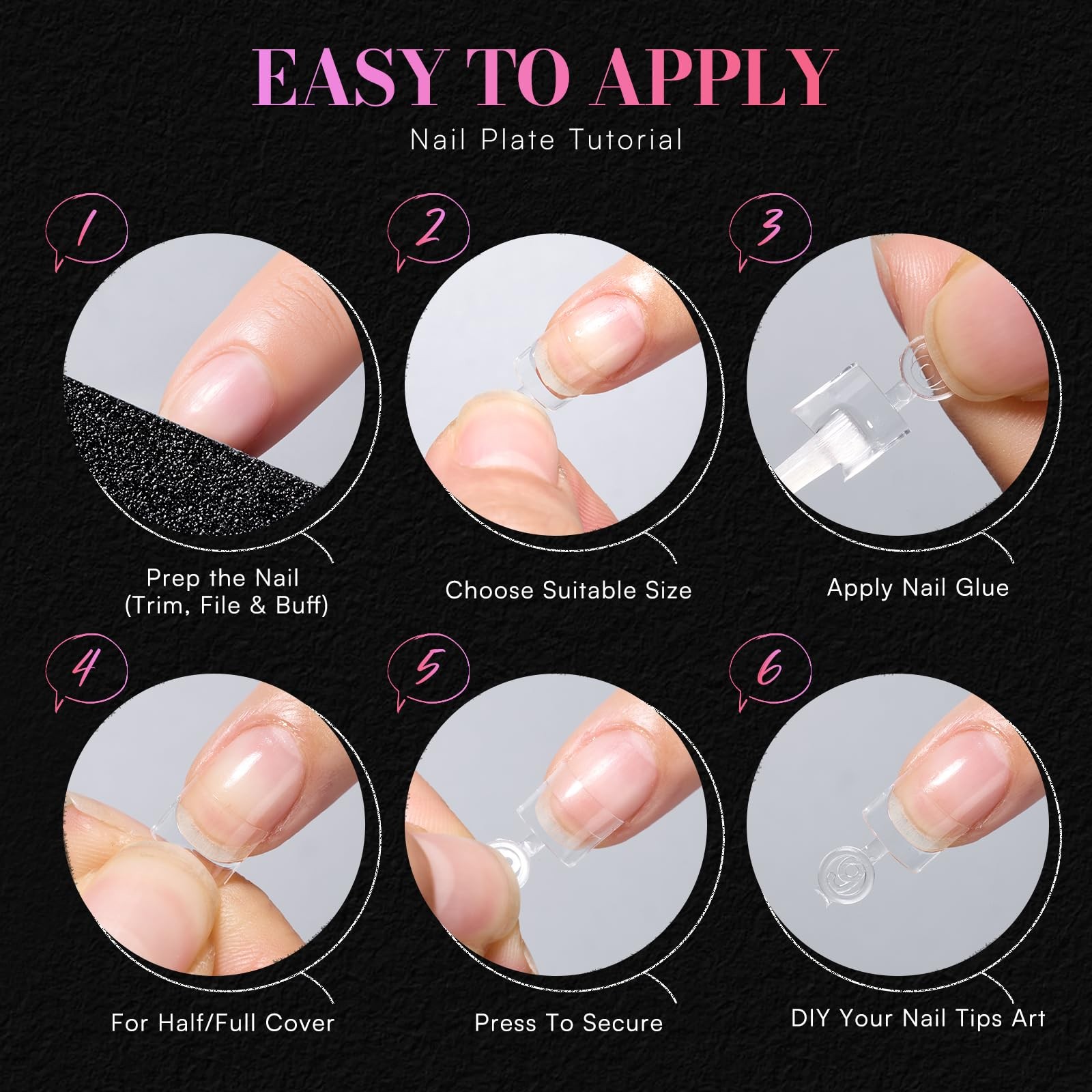 Makartt Short Square Nail Tips: 240PCS, 15 Sizes, Pre Shaped Short, Clear