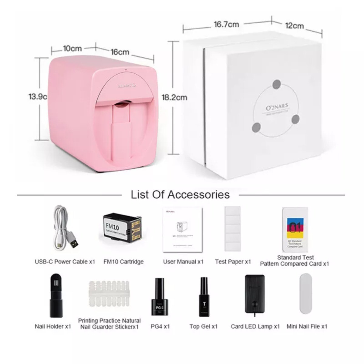 O’2NAILS Portable Nail Printer Mobile APP DIY Nail Art Printing Machine Home Use