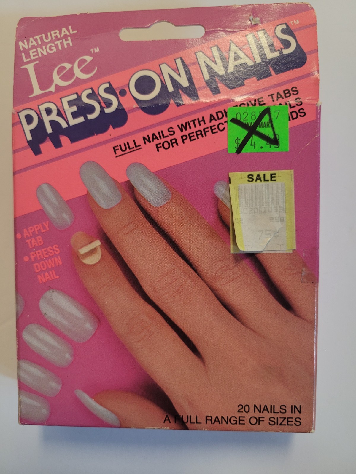 Vintage Lee Press On Nails Natural Length 20 Count New Old Stock