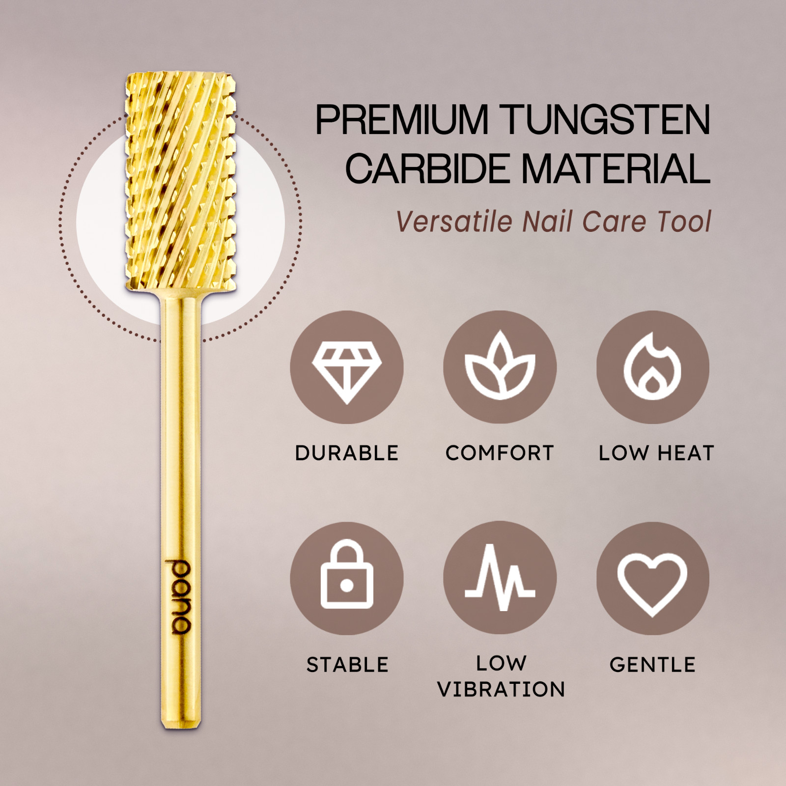 USA High Quality Nail CARBIDE Bit 3/32 Electric DRILL Gold Color XC Extra Coarse