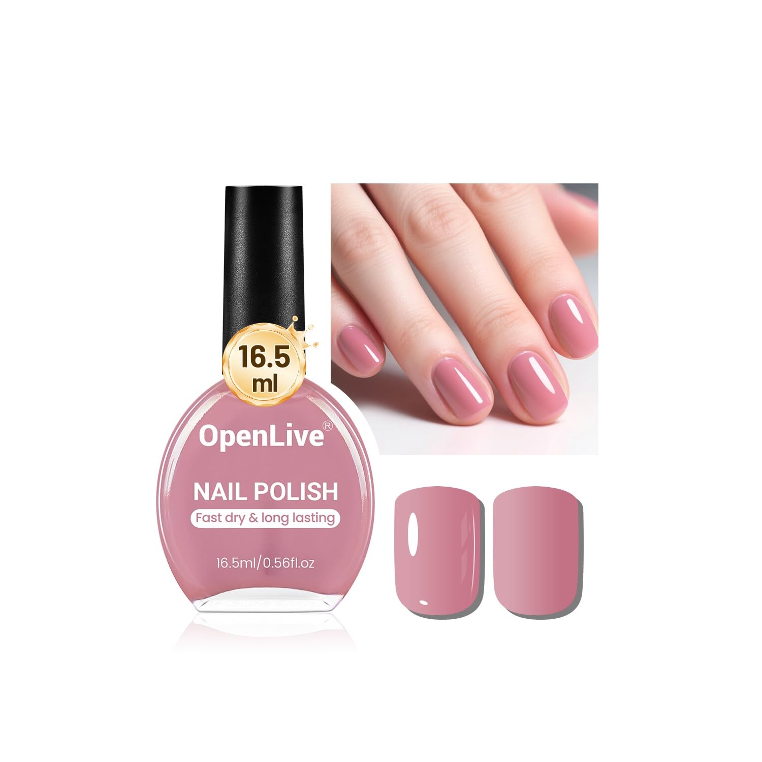 OpenLive 16.5ml Dusty Rose Nail Polish Large Volume Quick Drying Light Pink Nail
