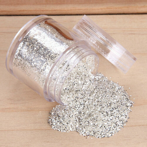4 Boxes/Set Nail Art Sequin Glitter Sheets Tips Silver Powder Dust Nail Decor