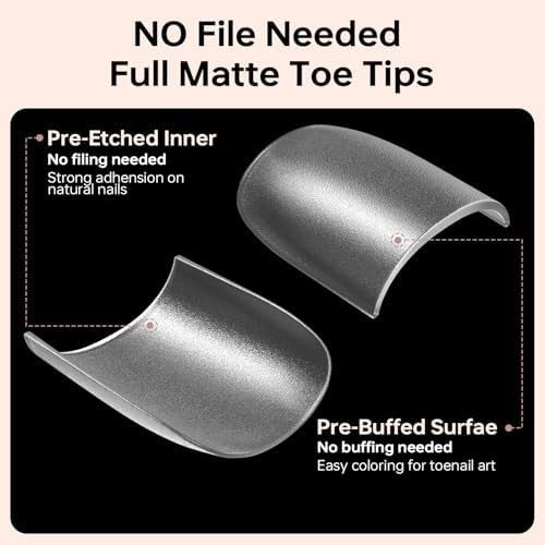 300 Pcs Gel X Toe Nail Tips, 15 Sizes Extra Wide Large Toenail Tips Full Cover,
