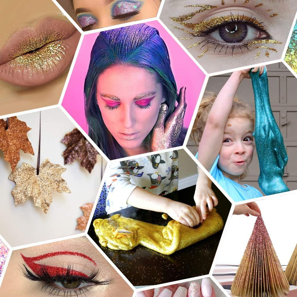 Extra Fine Glitter, Set of 24 Colors Body Cosmetic Glitter, Nail Arts Face Hair