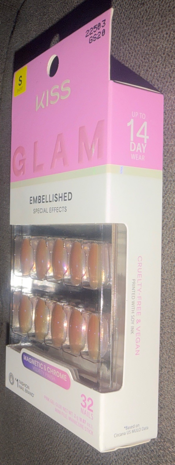 KISS 💅GLAM EMBELLISHED/SHORT SQUOVAL #GS20 – GOLDEN HOUR AFFAIRS Velvety Finish