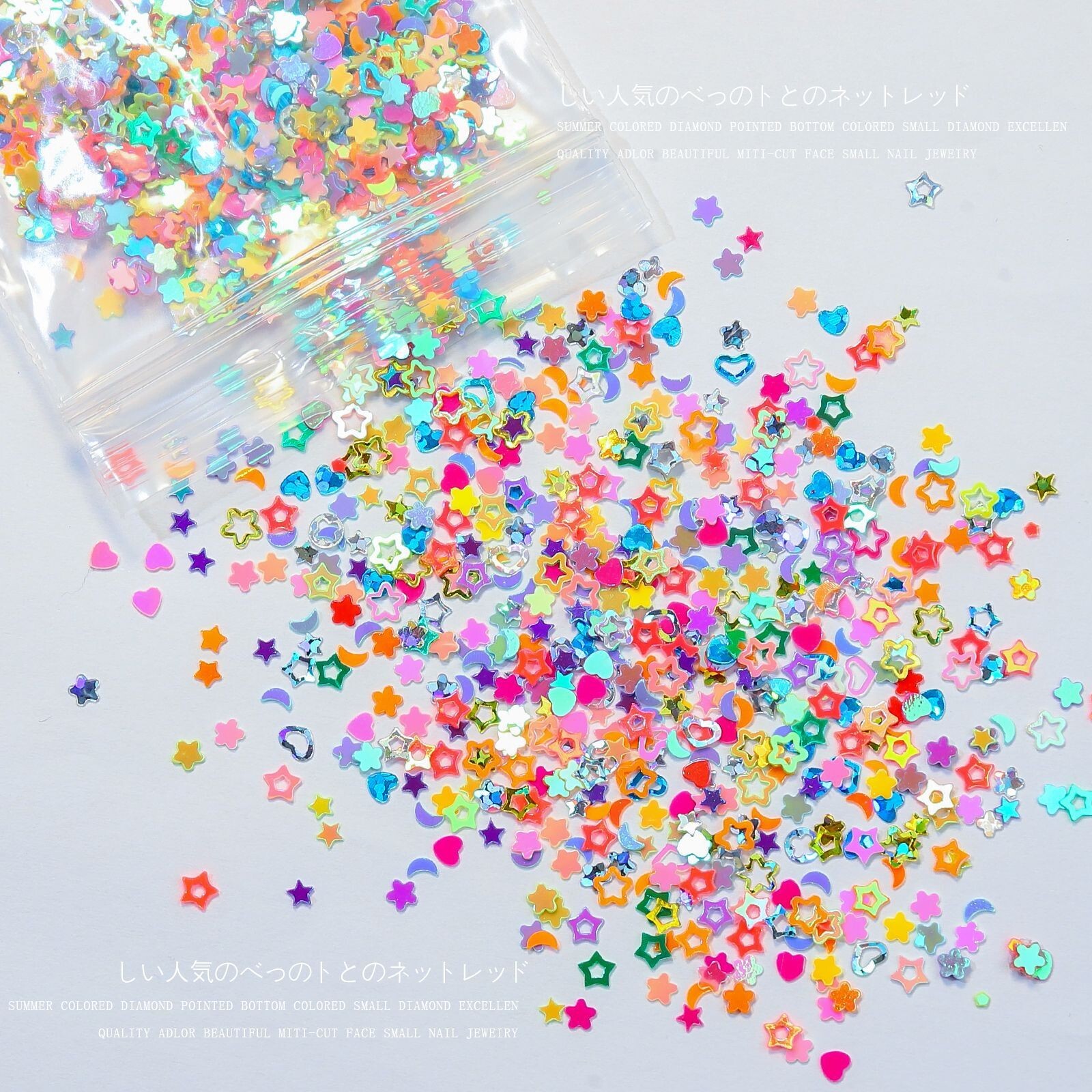 5000Pcs/Bag Nail Art Glitter Sequin Mixed Heart Star Flower DIY Nail Tips Decor