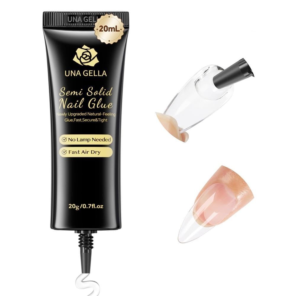 Super Strong Nail Glue for Press On Nails, 20ML No Lamp Need | Semi Solid Gel…