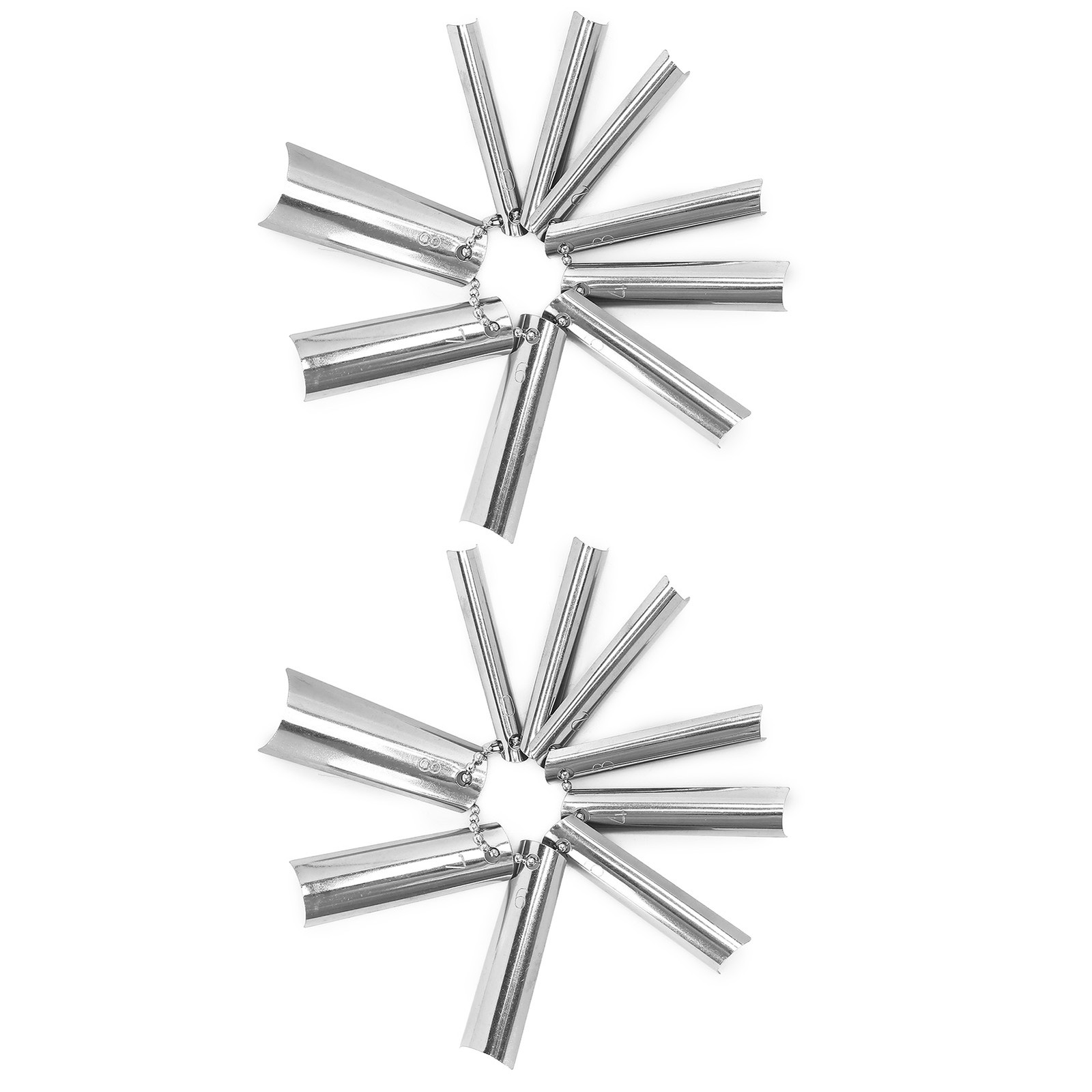 18Pcs French Manicure 9 Sizes Single Tips Deep C Shape Cutter Tool Nail Edge