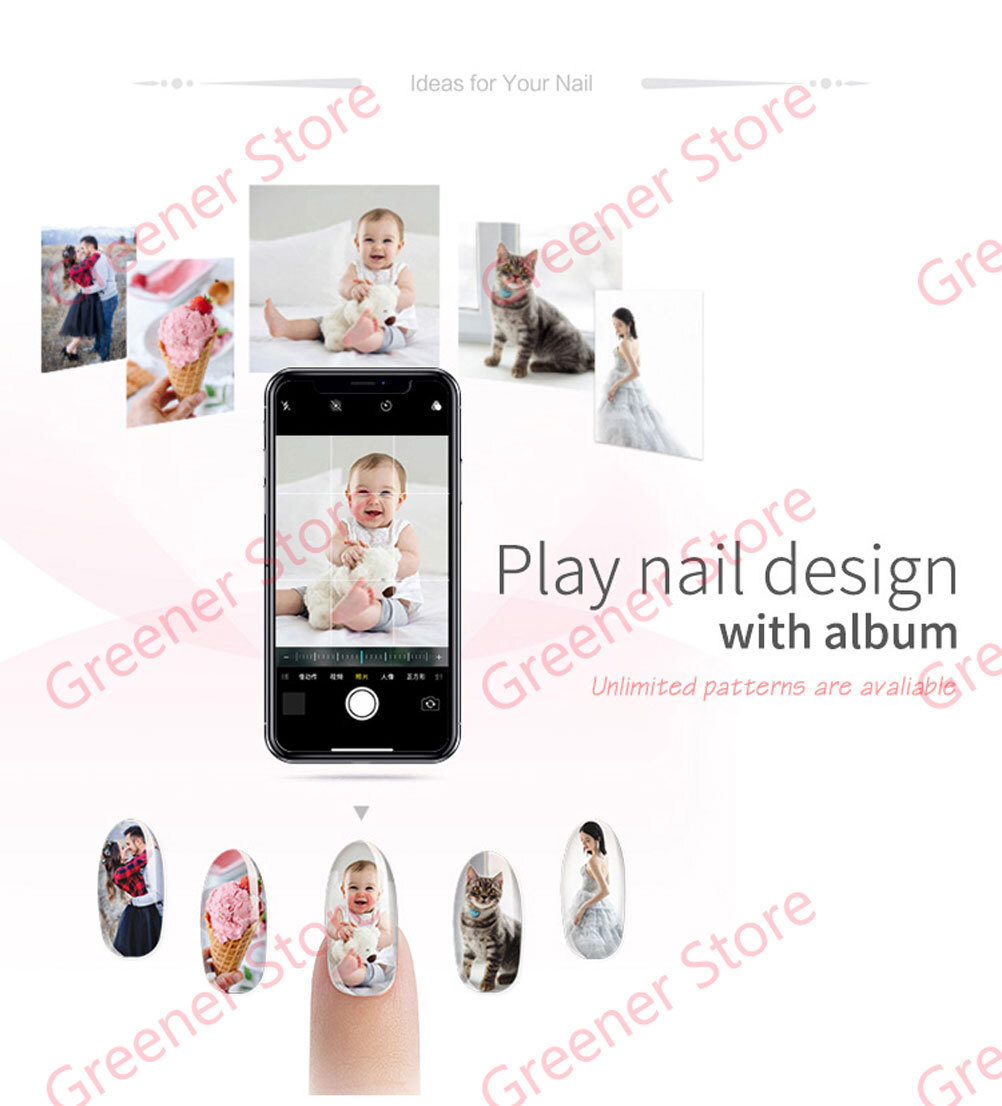 O’2Nails Mobile 3D DIY Nail Printer App Control Nail Art Machine for Home Salon