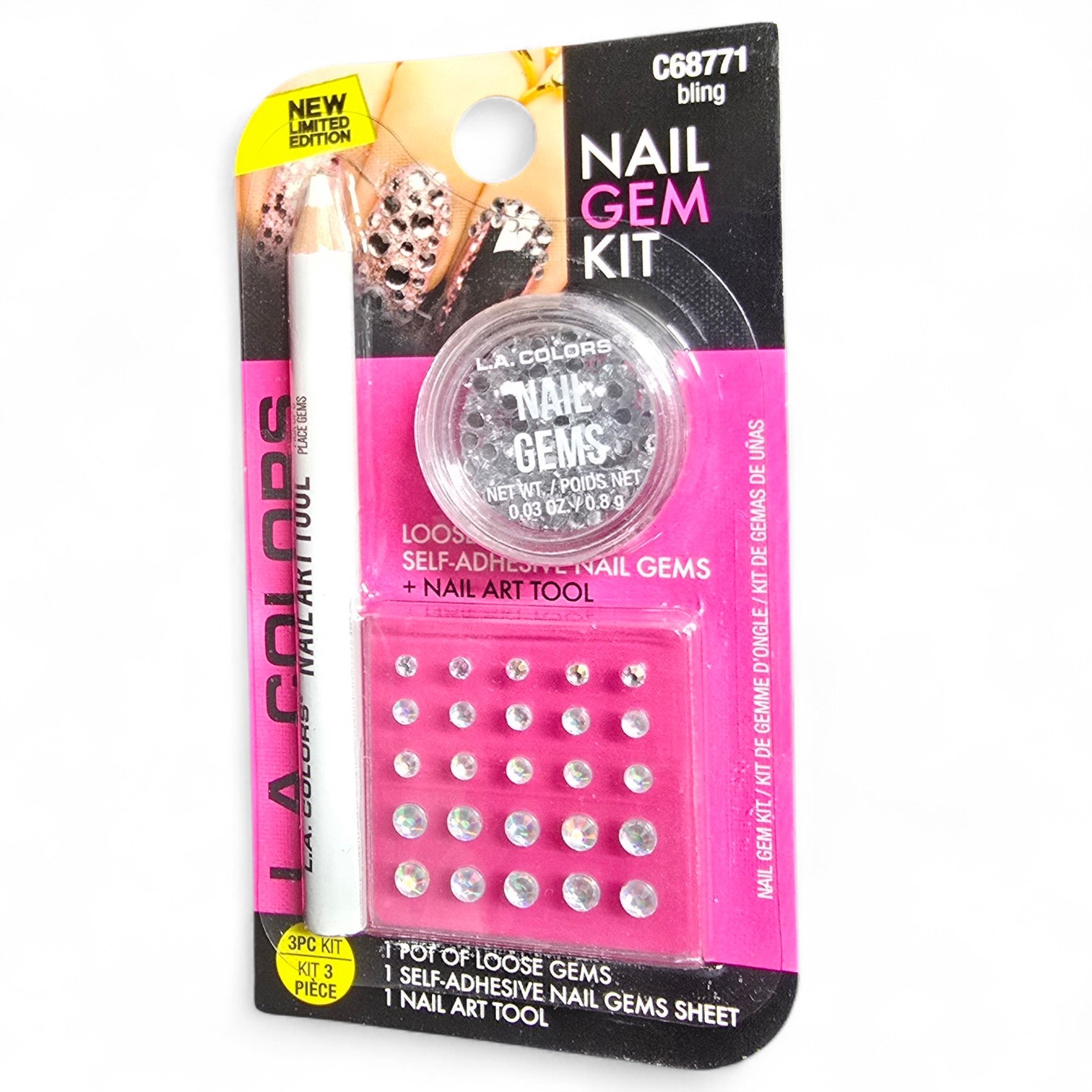 ✨ LA Colors Nail Gem Kit Bundle 4 Pc Bling Flare Dazzle Icing Nail Art Set New