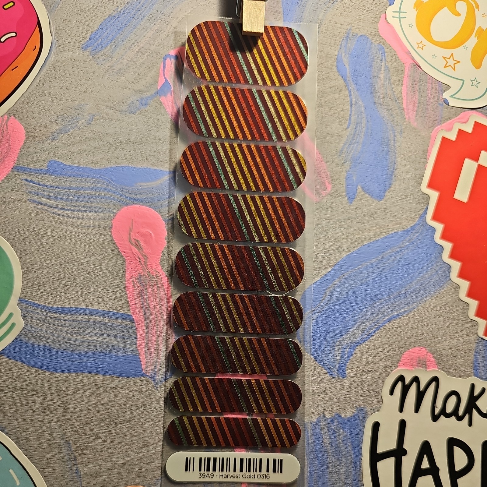 JAMBERRY HALF SHEET Nail Wraps – 39A9 – Harvest Gold 0316