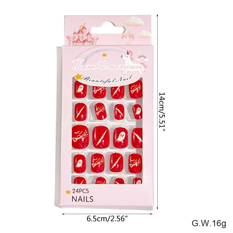 Press On Nails Child Adult Halloween Bat&Dead Tree Adhesive Nail Decoration