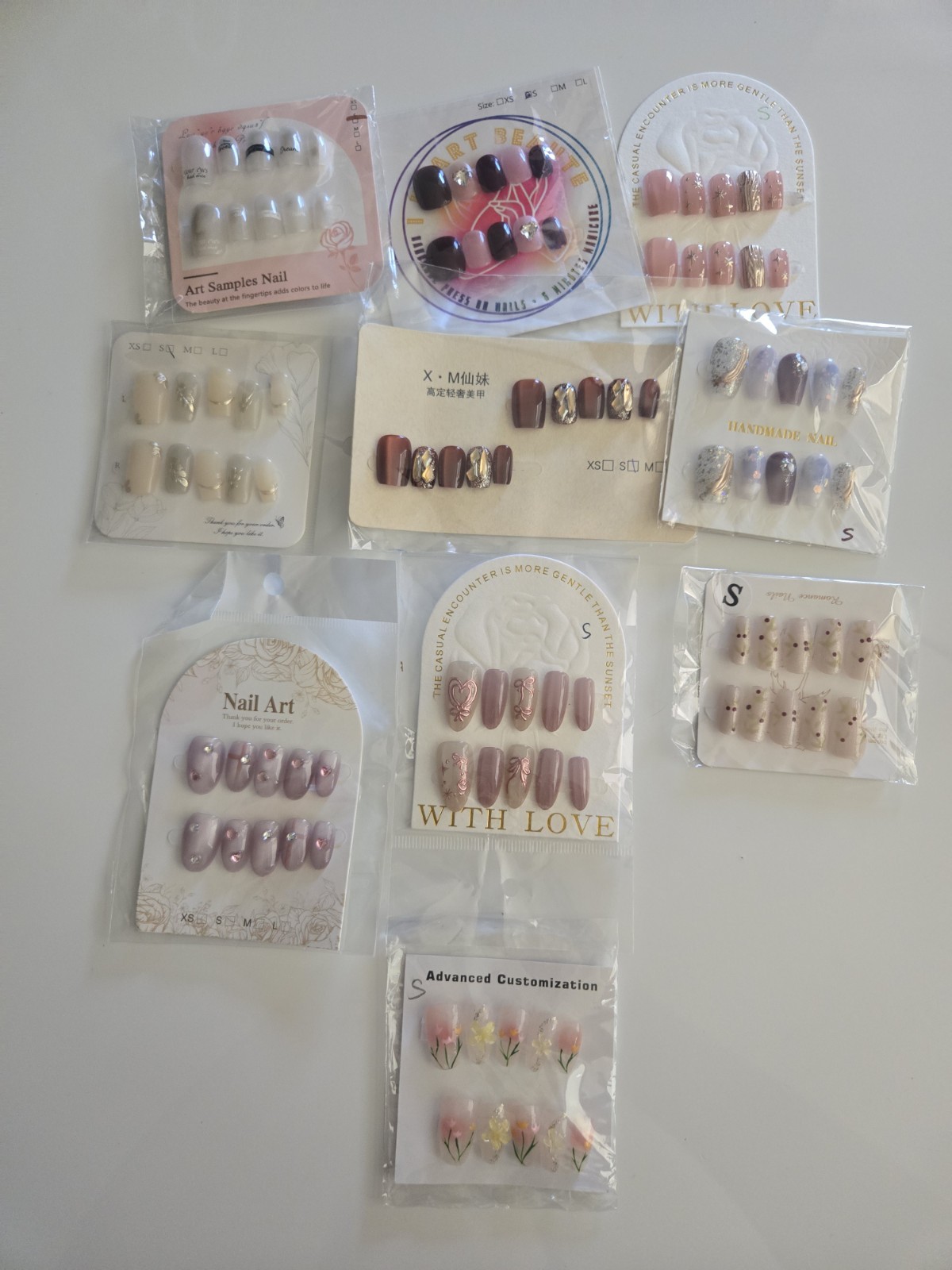 Handmade Press On Nails Lot #5 (Set of 10) Short Size Small BRAND NEW