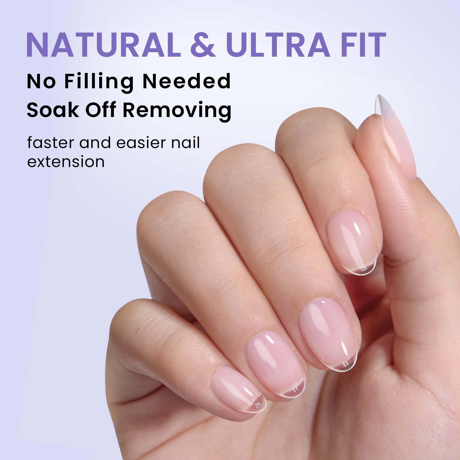 BTArtbox Half Matte Clear Soft Nail Tips, Extra Short Almond, 320 Pcs