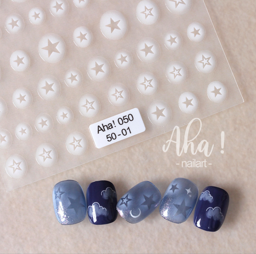 Butterfly Nail Art Stickers Decals Translucent Star Heart Self-Adhesive NH19