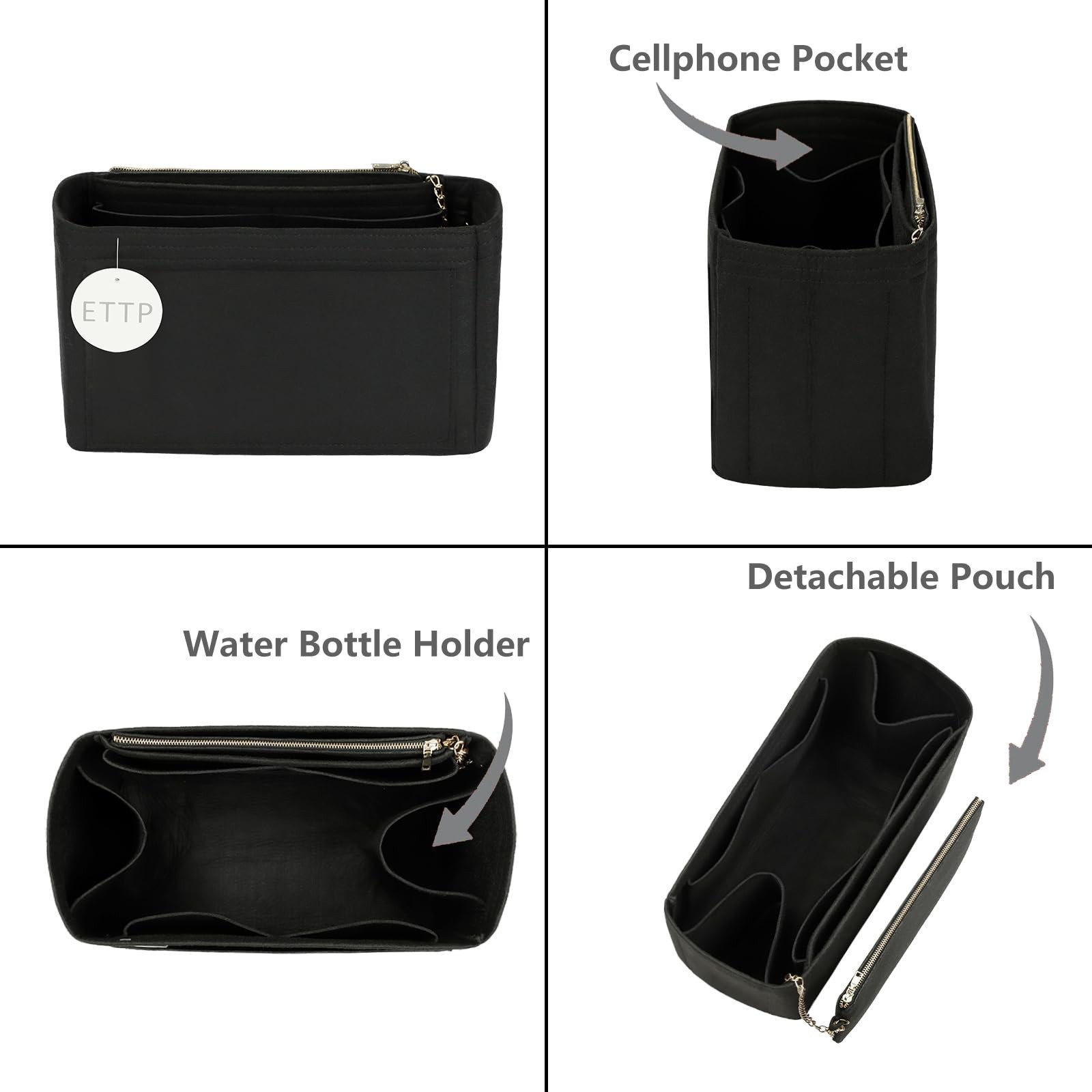 Purse Organizer Insert For Handbags, Tote Bag Organizer Insert, Handbag Organ…