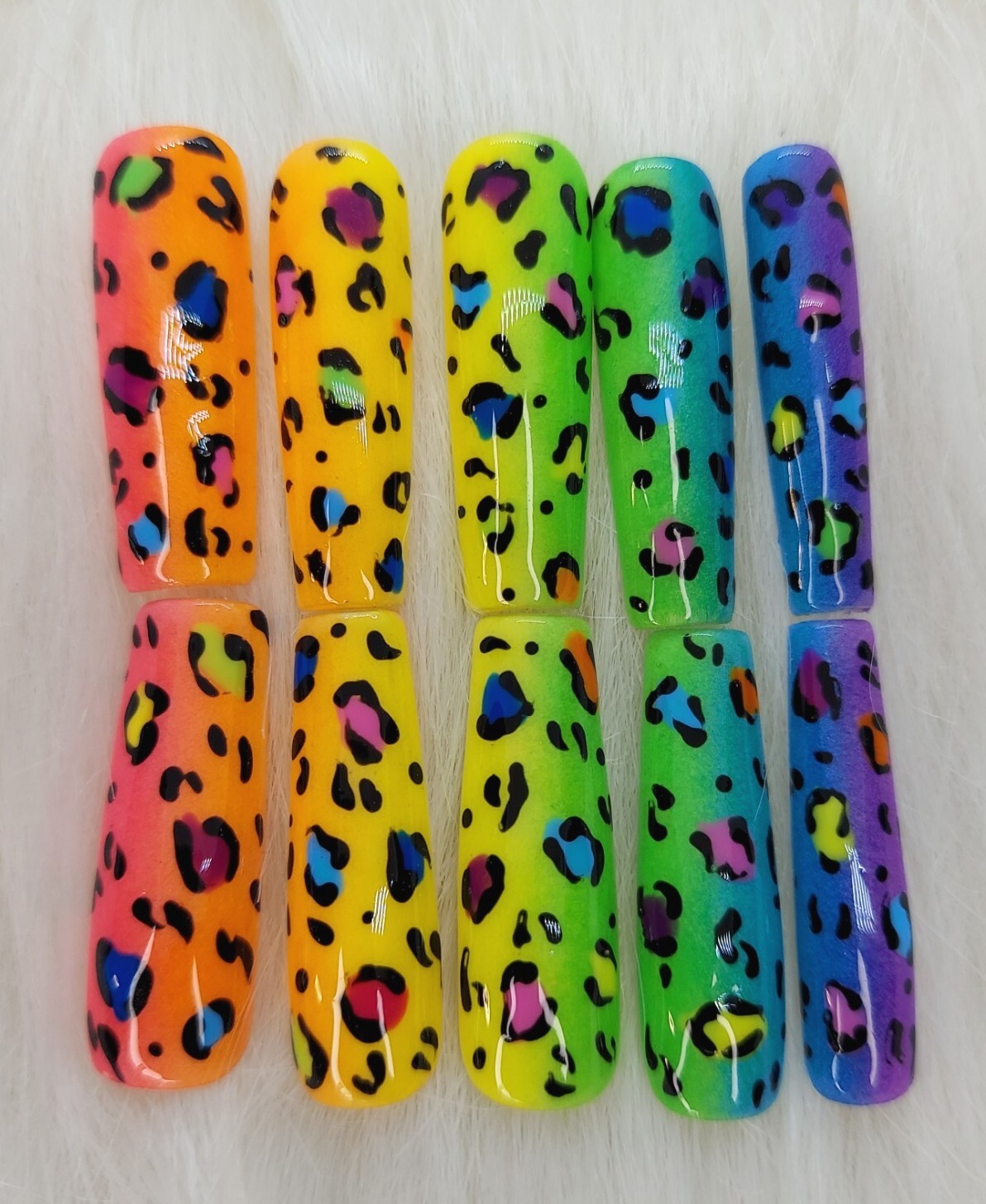 80’s Inspired Neon Lisa Frank Bright Throwback Summer Wedding Rainbow DIY Nails