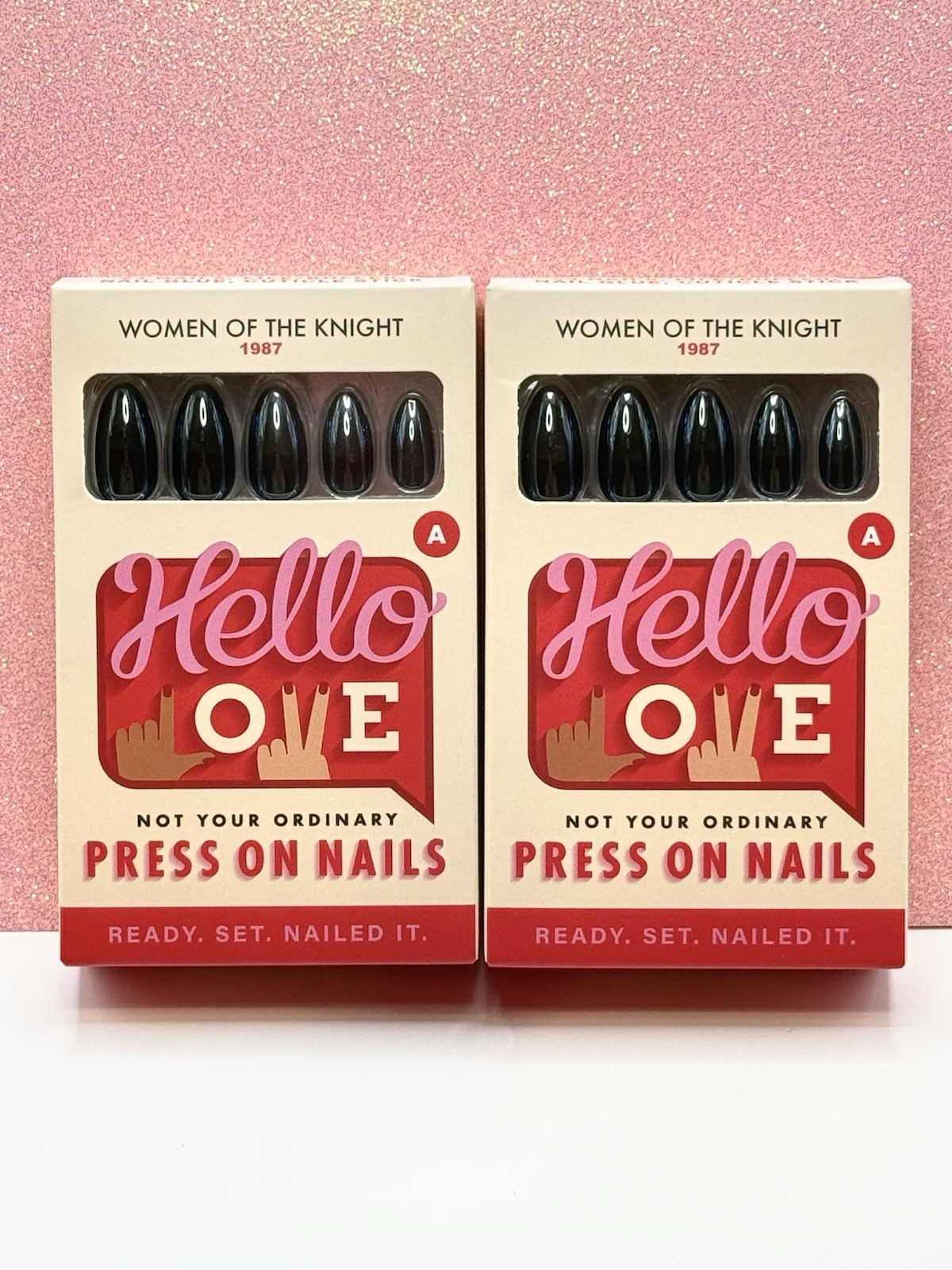 Hello Love Press-On Nails Almond Chrome Women Of The Knight- Set Of 2