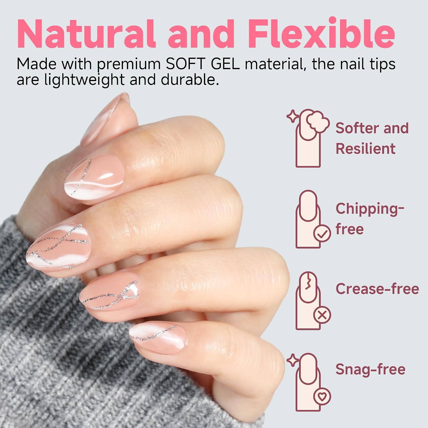 Extra Short Almond Nail Tips 12 Sizes Matte Gel Nail Tips 120Pcs | Pre-etched