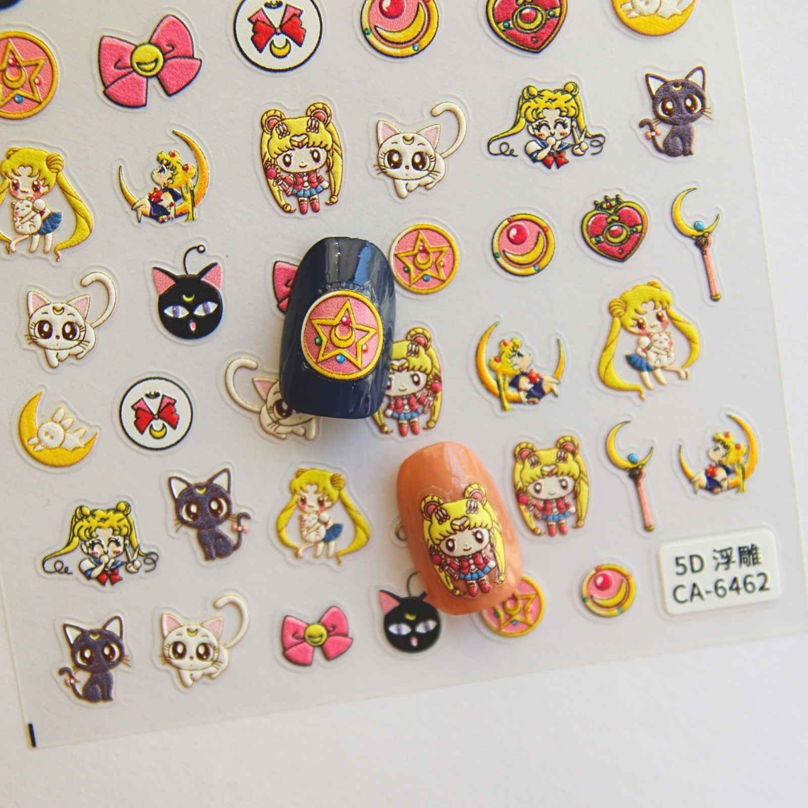 Anime Sailor Moon Nail Stickers 3D Nail Stickers Nail Supplies for DIY Nail