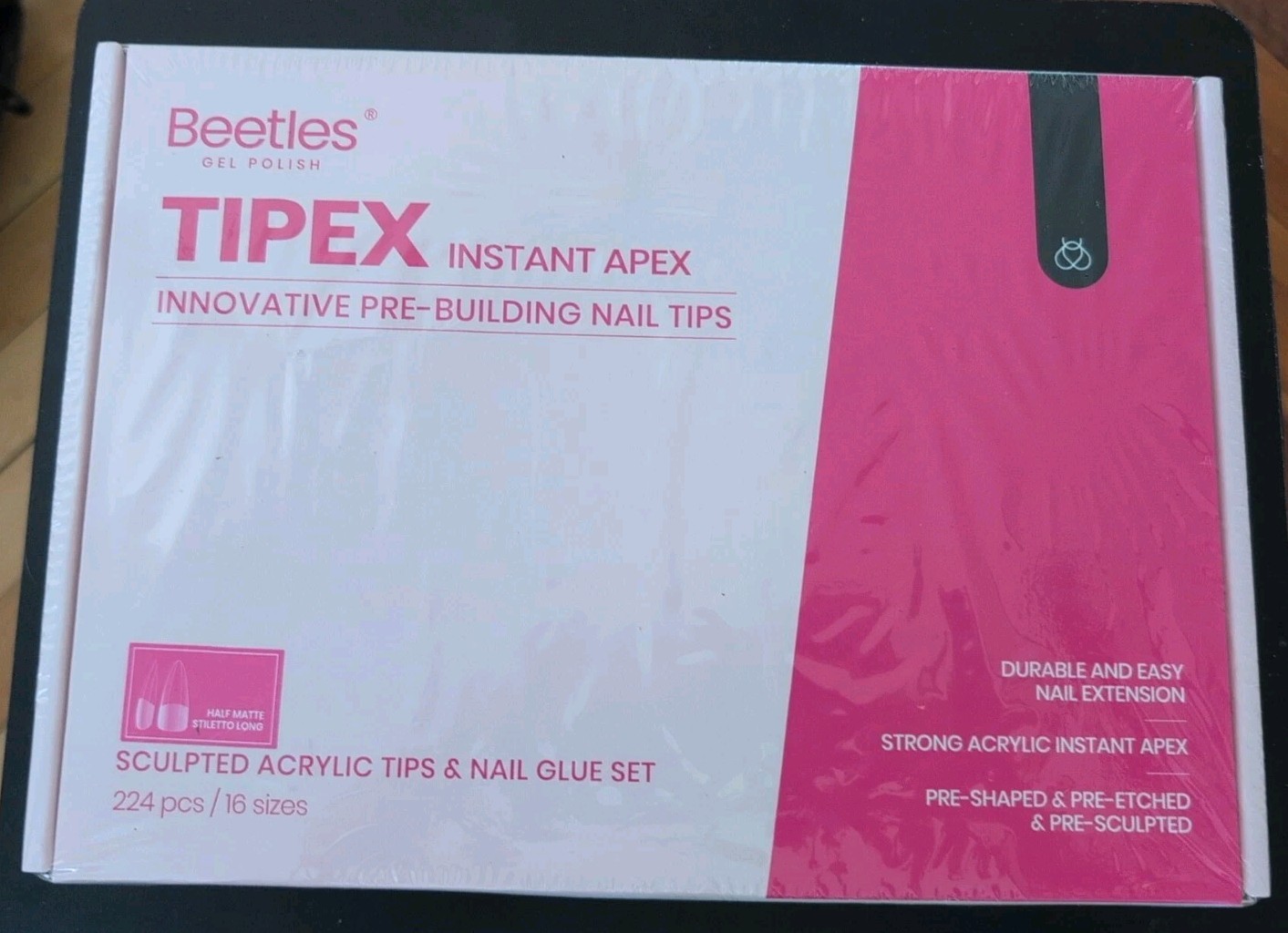 Beetles Tipex Instant Apex Sculpted Acrylic Tips & Nail Glue Set With Nail Lamp