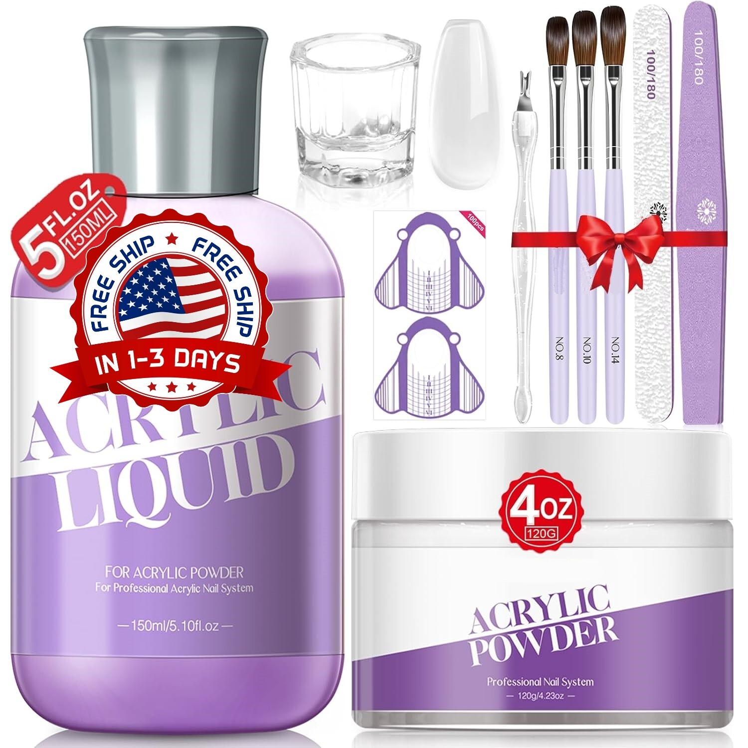 Polvo Acrilico Kit De Para Extensión De Uñas Ideal Regalo Para Mujer 9OZ NEW US.
