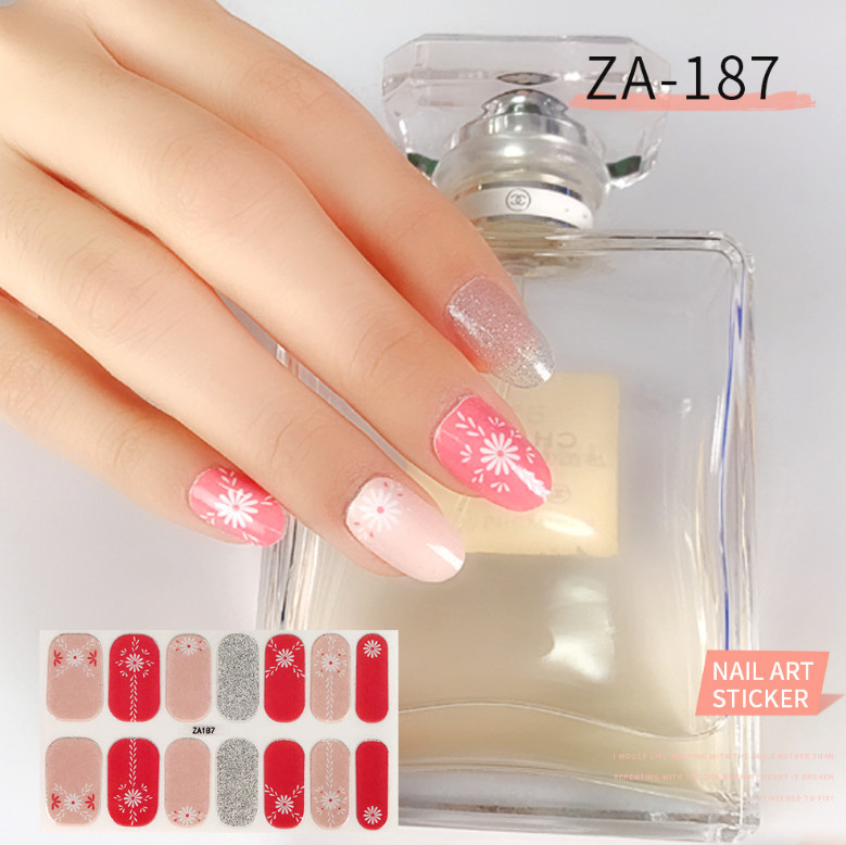 3D Nail Polish Wraps Full Size Sticker Sparkling Daisy Flower Manicure Care NH5