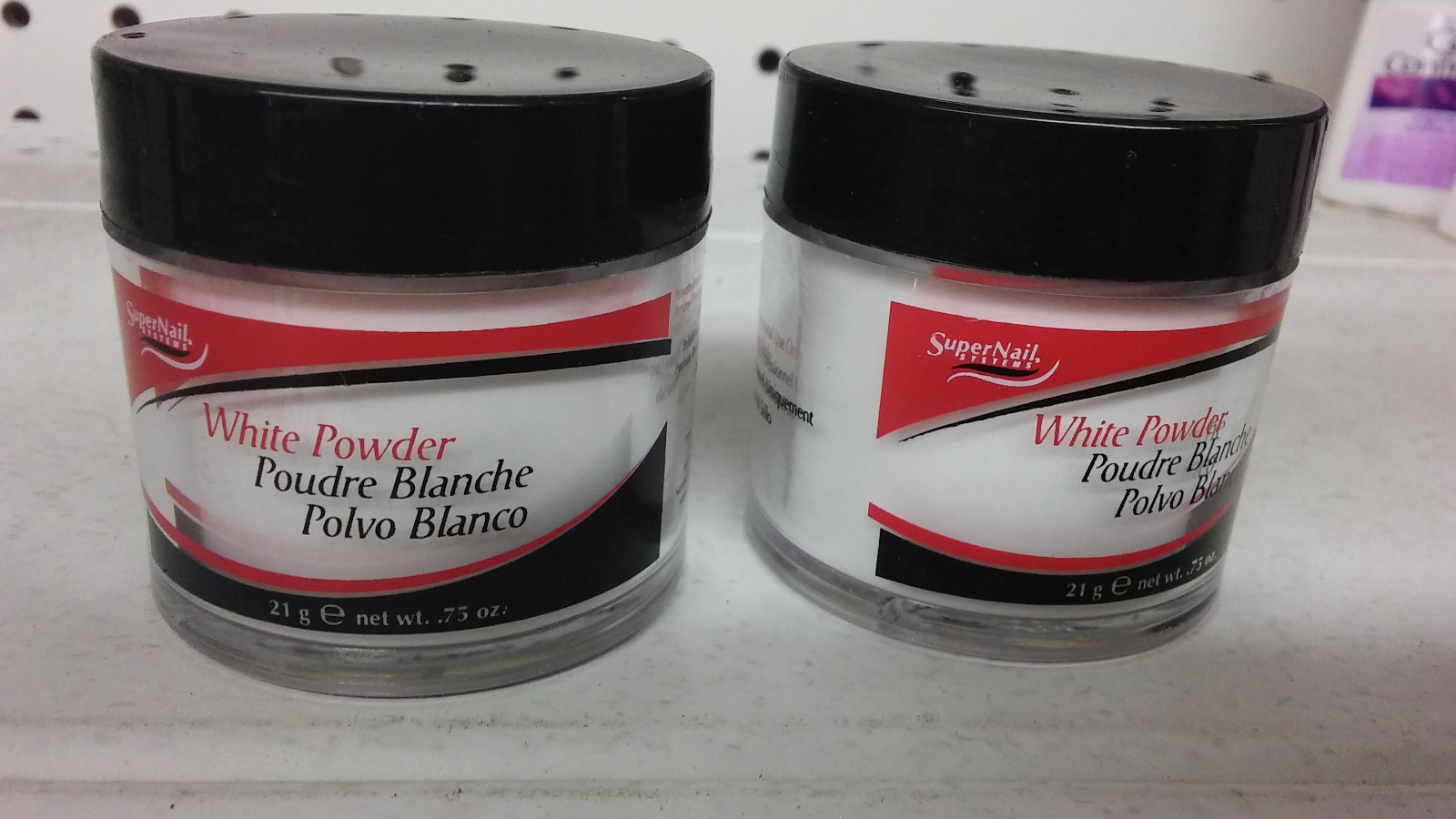 Lot of 2 super nail supernail systems Acrylic White Powder 0.75 Ounce ea.