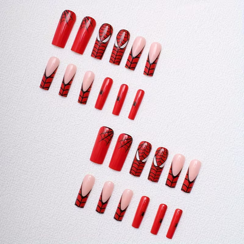 New Set of 2 Spider-Man Press on Nails