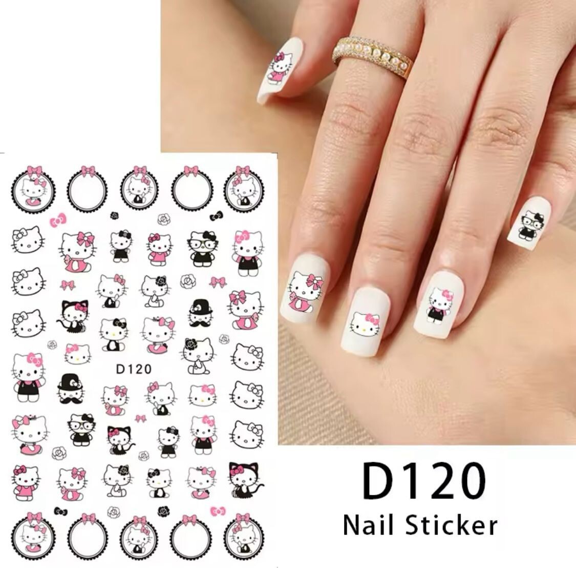 NAIL art 3 sheets HELLO KITTY + US SELLER Free Shipping