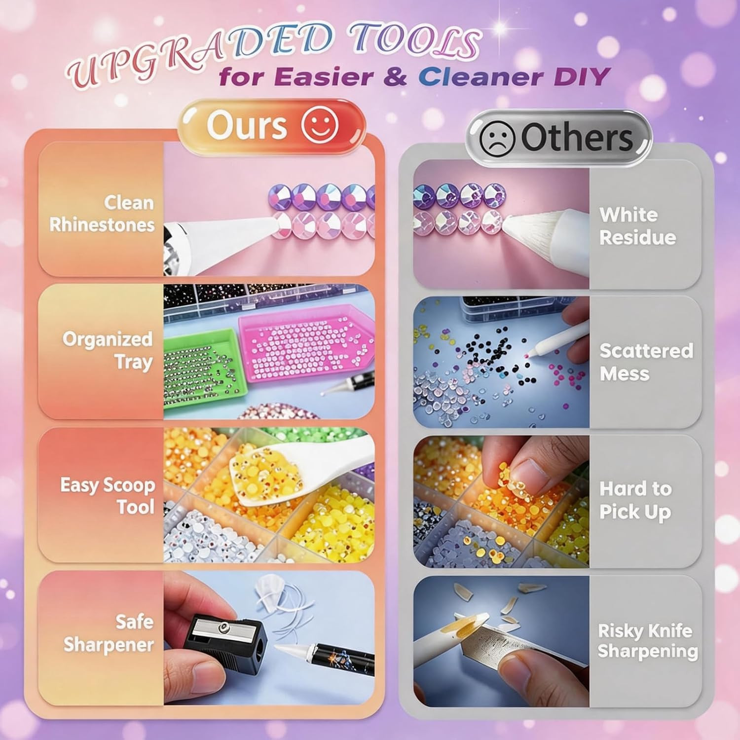 Bling Kit for Crafts, 30 Colors 3Mm Flat Back Rhinestones with 4 B7000 Glue, Bed