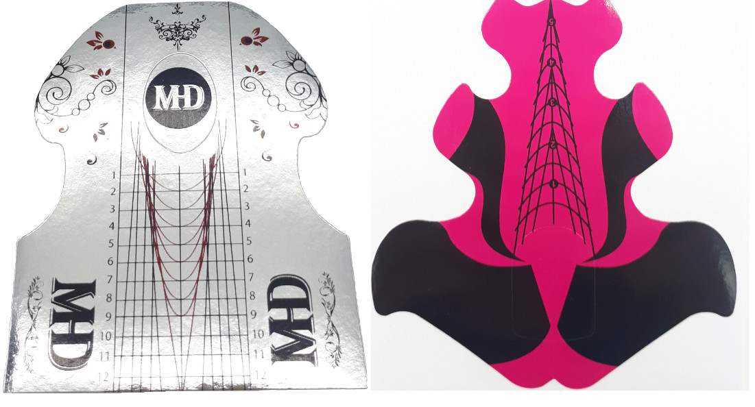 Nail Form Stickers – Acrylic UV Gel Extension Guide | Red/Silver | Pick Qty | UK