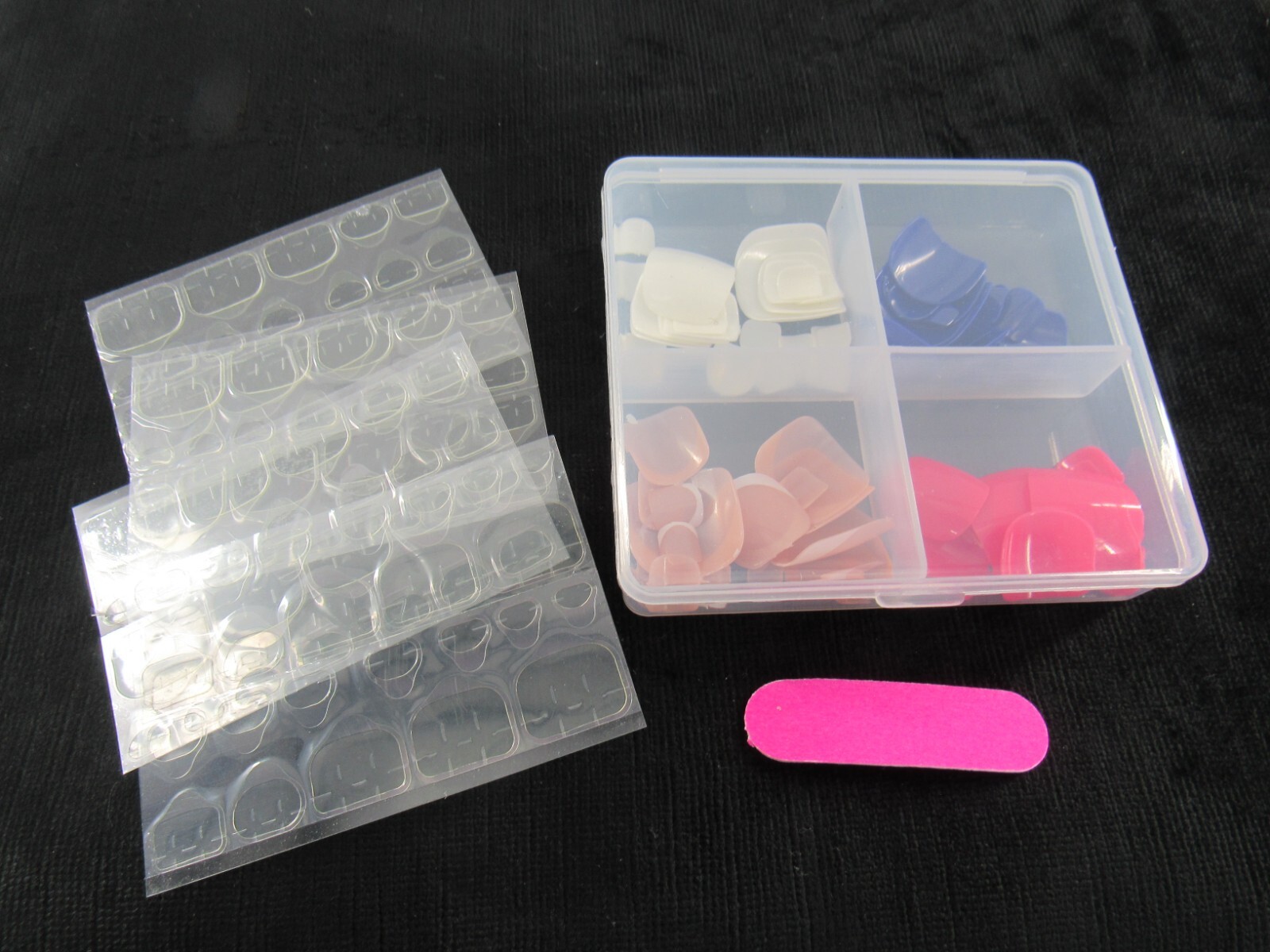240pc False Toe Nails Press on Toenails Full Cover Square Blue Pink White: New!