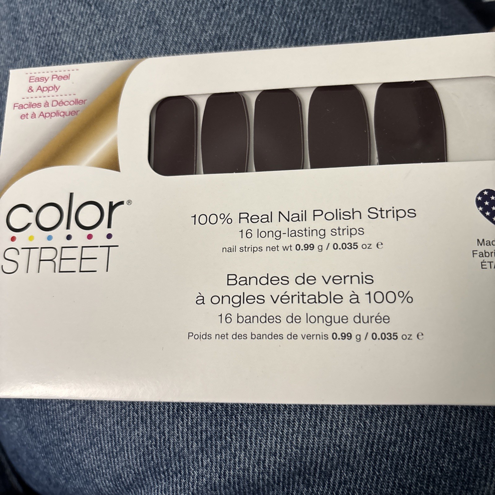Color Street Velvet Dahlia Press-On Nails Dark Purple Square 16 Strips