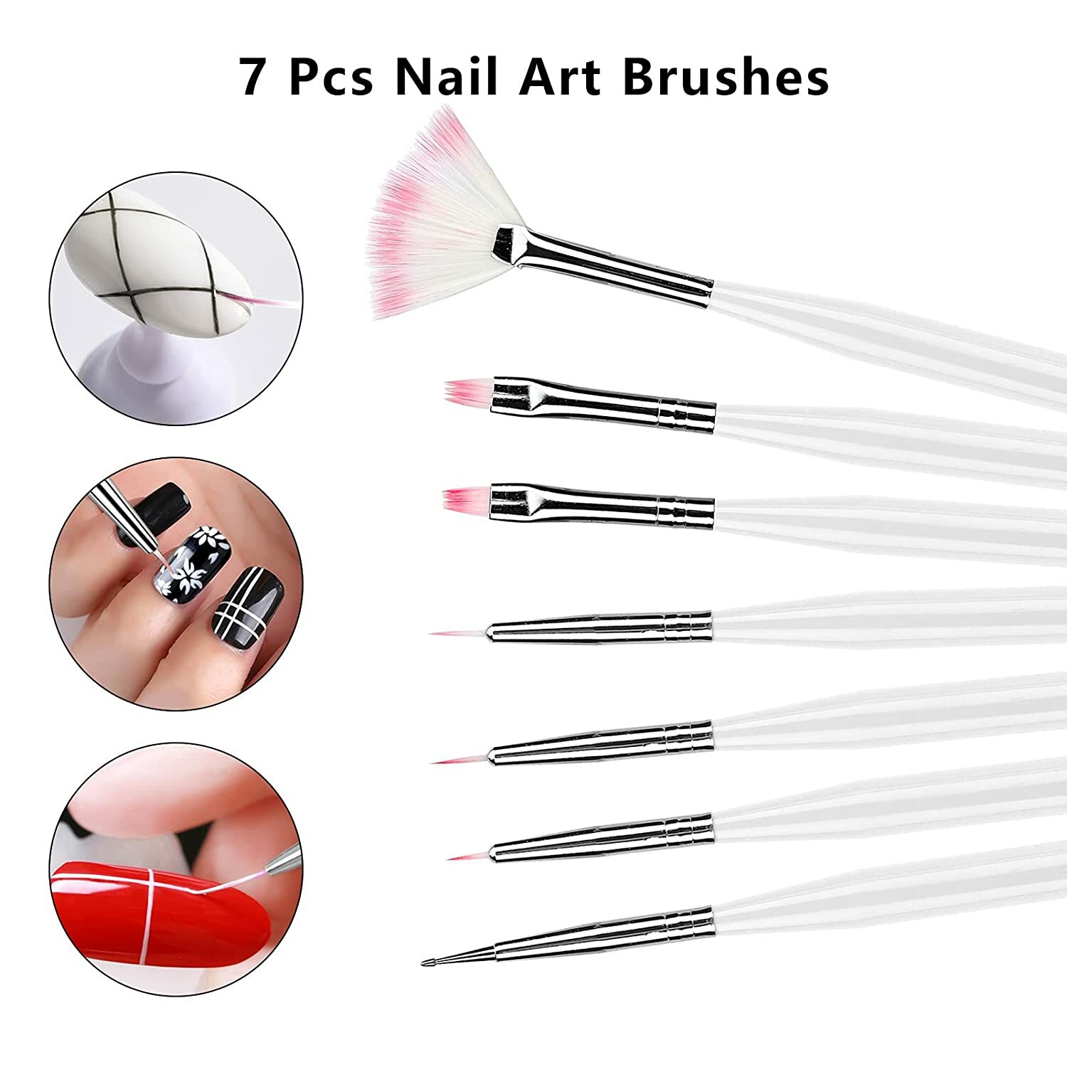 12 Pcs/Set Nail Art Design Tools,7pcs Painting Brushes+5pcs Dotting Pens,US FAST