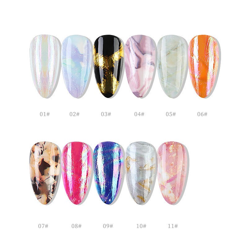 Candy Marble Nail Foils Glitter Foil Nail Art Transfer Stickers Decals Tips DIY✔