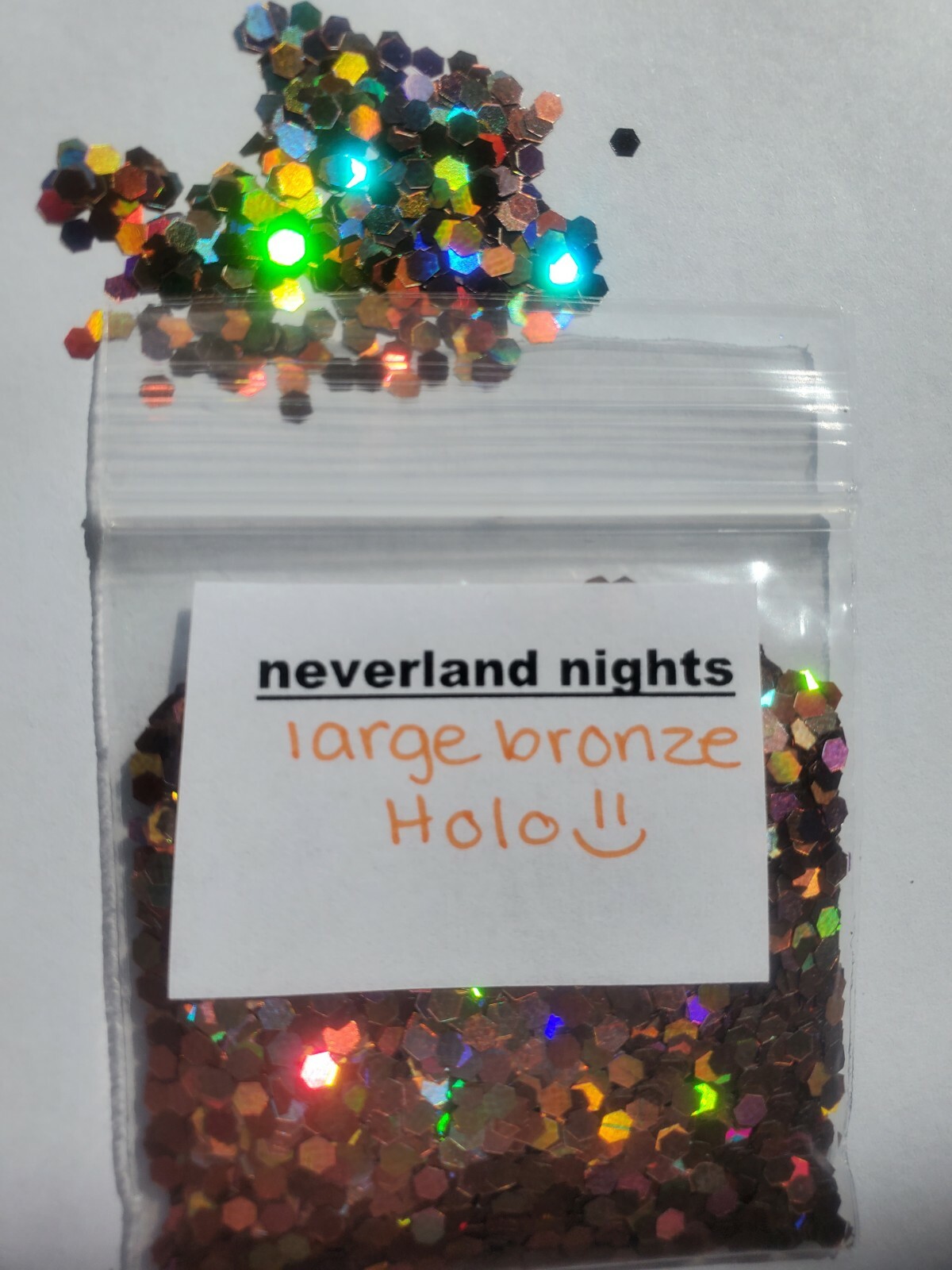 Rainbow Holographic Bronze Hexagon Glitter, for Nails, Festivals,Craft, DIY Home