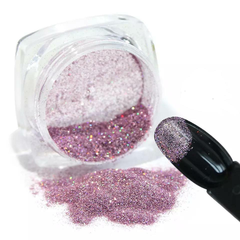 HOLOGRAPHIC CHROME POWDER NAIL GLITTER SHIMMER 12 Colours Laser EFFECT PIGMENT