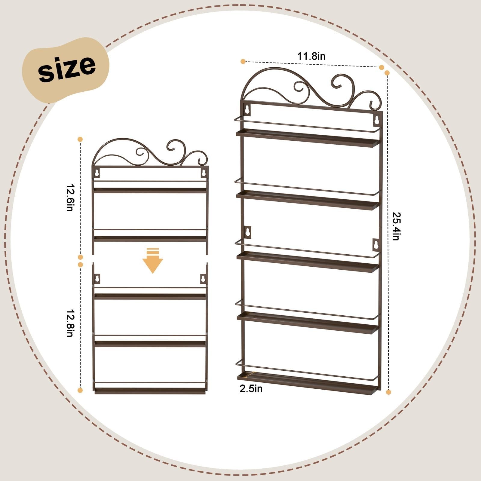 ERYTLLY Wall Mounted Nail Polish Rack, Rectangle Nail Storage Organizer, Salo…